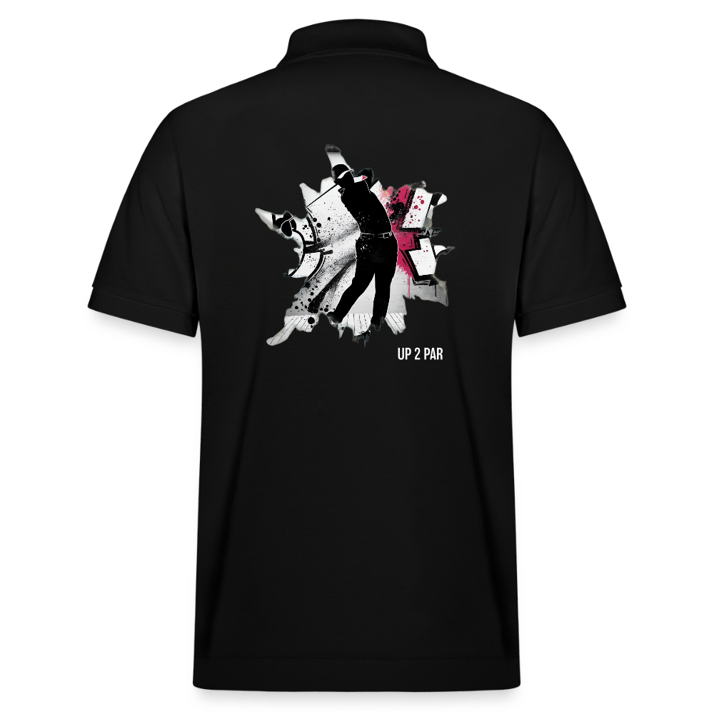 UNISEX BIO Golf Polo-Shirt Splashswing black - Schwarz