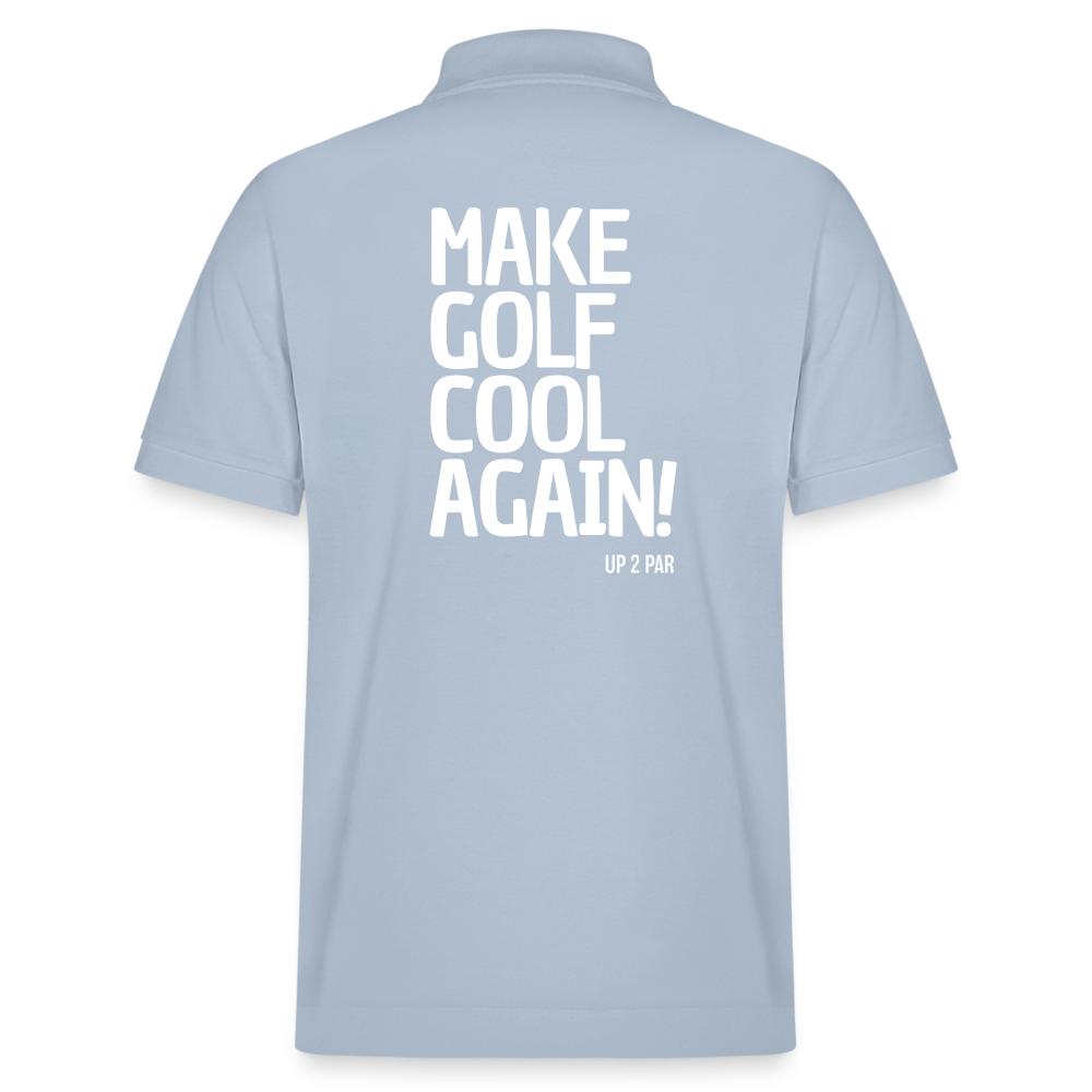UNISEX BIO Golf Polo-Shirt COOL - sky Blue