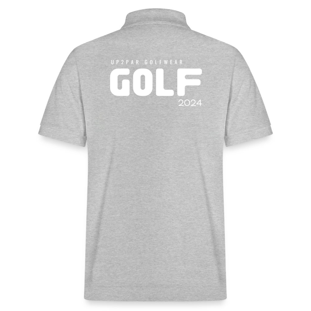 Herren BIO Golf Polo-Shirt - Grau meliert