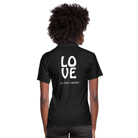 Golf Polo Shirt Damen - Love - Schwarz