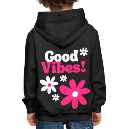 Kids Hoodie Flower - Schwarz