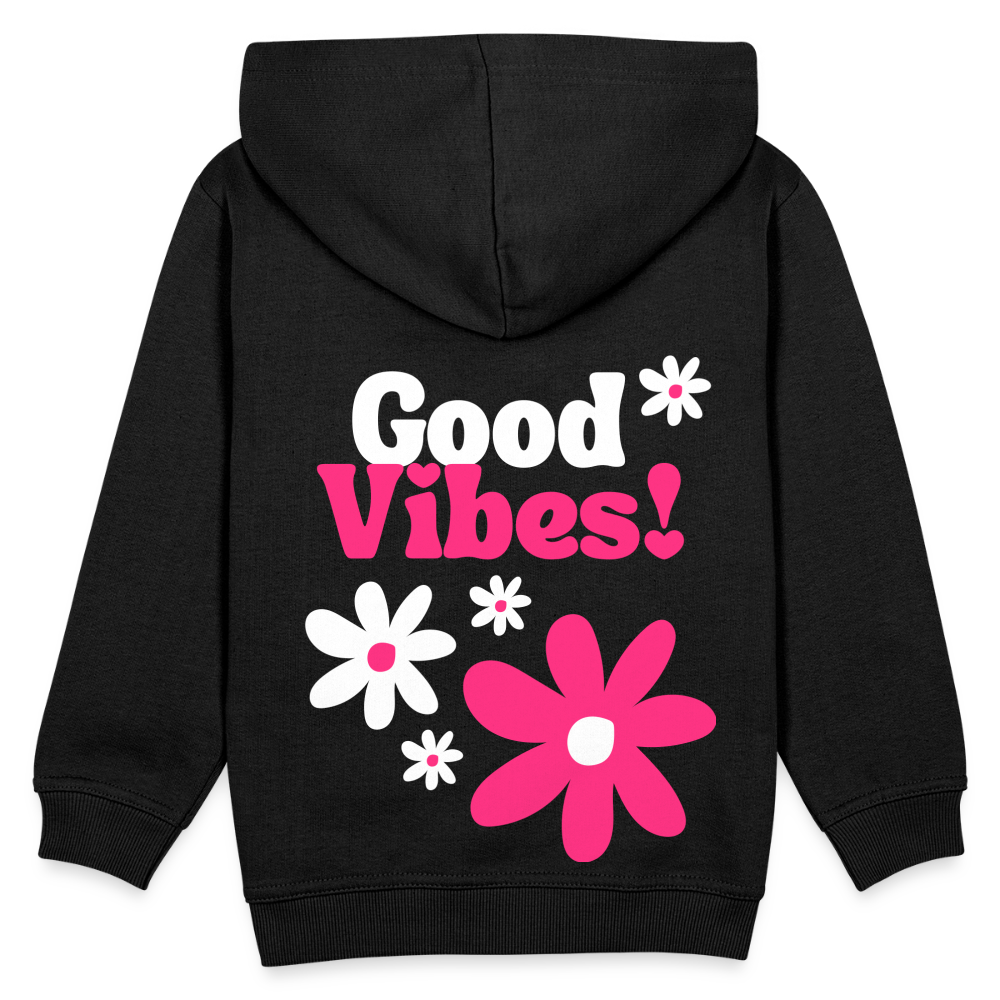 Kids Hoodie Flower - Schwarz