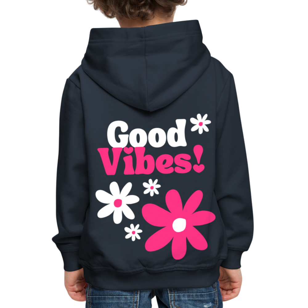 Kids Hoodie Flower - Navy