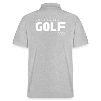 Herren BIO Golf Polo-Shirt - Grau meliert