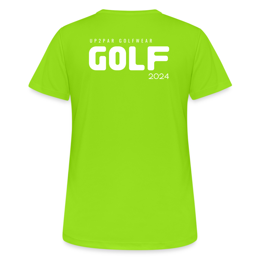 Golf T-Shirt Damen  atmungsaktiv - GOLF - Neongrün