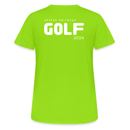 Golf T-Shirt Damen  atmungsaktiv - GOLF - Neongrün