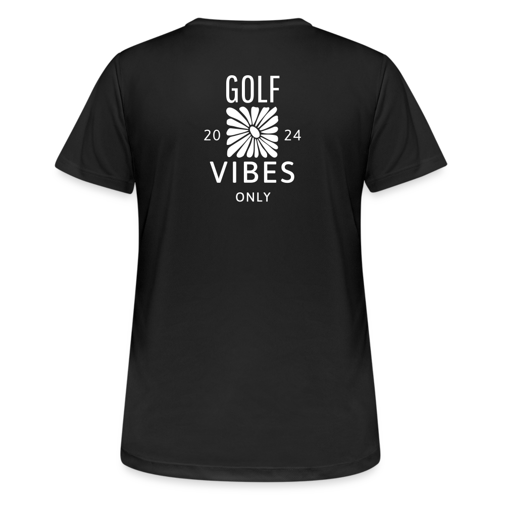 Golf T-Shirt Damen  atmungsaktiv - VIBES - Schwarz