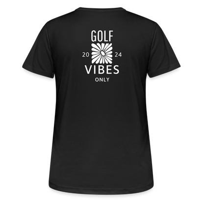 Golf T-Shirt Damen  atmungsaktiv - VIBES - Schwarz