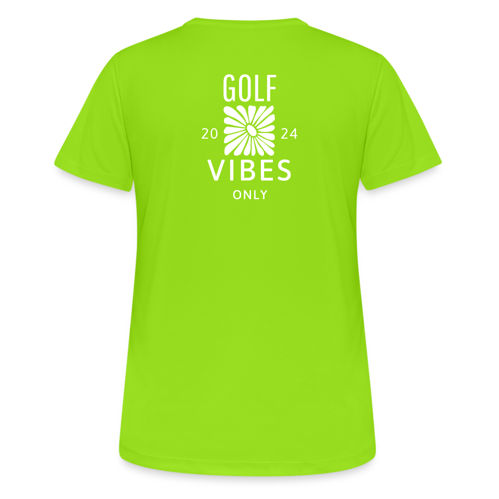 Golf T-Shirt Damen  atmungsaktiv - VIBES - Neongrün