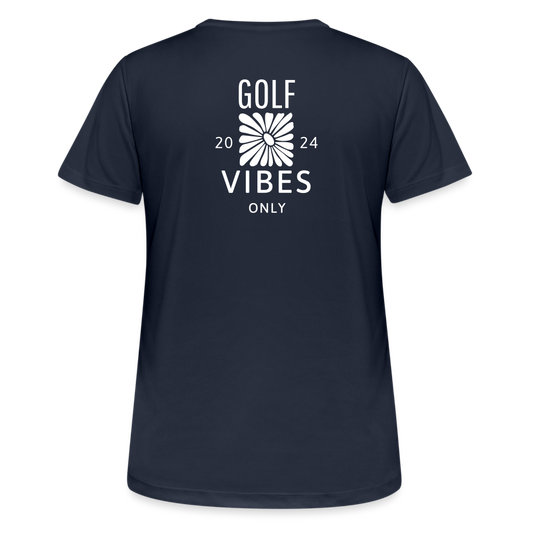 Golf T-Shirt Damen  atmungsaktiv - VIBES - Dunkelnavy