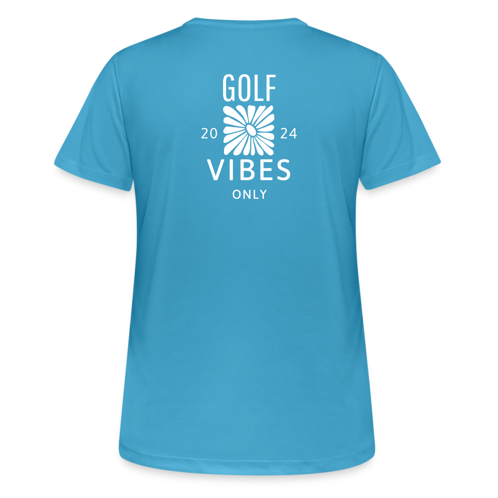 Golf T-Shirt Damen  atmungsaktiv - VIBES - Saphirblau