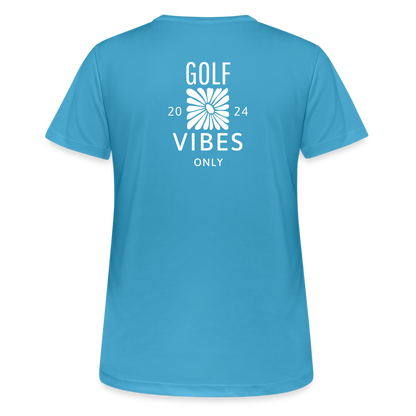 Golf T-Shirt Damen  atmungsaktiv - VIBES - Saphirblau